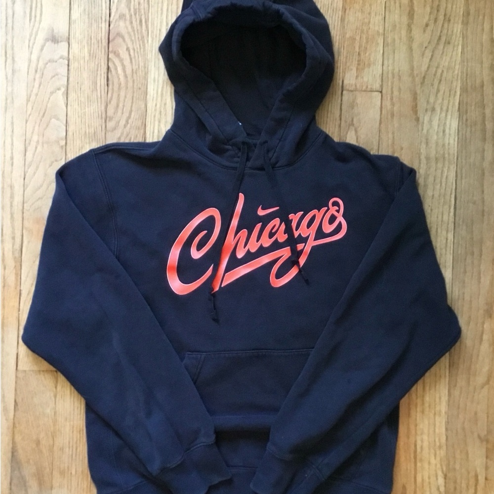 Nike black Hoodie with red Chicago Script